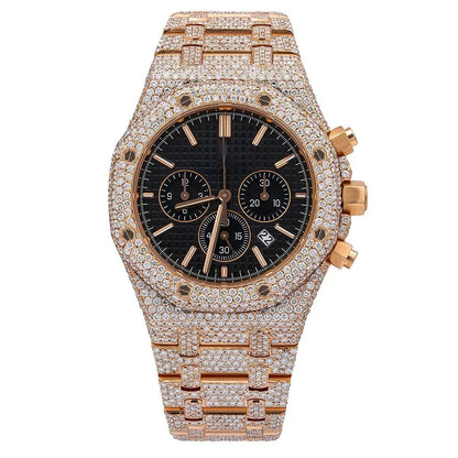 Alluring 41mm Black Dial Diamond Watch