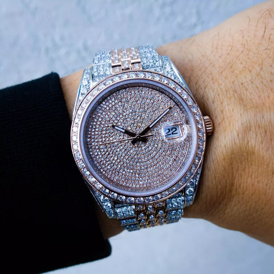 Elegance 41mm Rose Ton Dial Luxury Designer Watch
