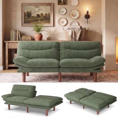 Marsail 66.02" Futon Sofa Bed, Convertible Couch & Sleeper Sofa, Light Grey