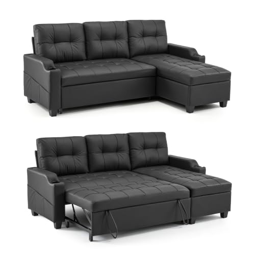 VINGLI Convertible Loveseat Sleeper Sofa Bed, Pullout Couch for Living Room