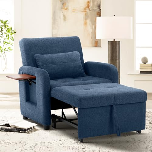 MALOL Convertible Chair-Fabric Sofa Bed, Single Sleeper Sofa, Dark Grey