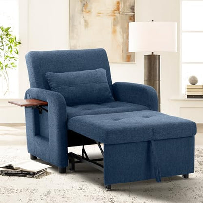 MALOL Convertible Chair-Fabric Sofa Bed, Single Sleeper Sofa, Dark Grey