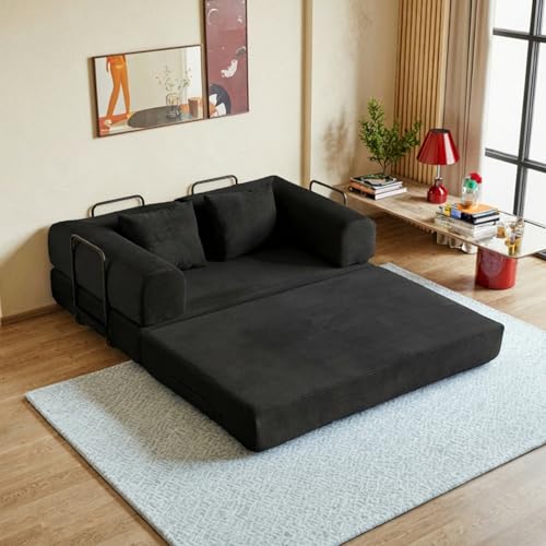 59in Boneless Couch Convertible Futon Sofa Bed Queen for Small Space