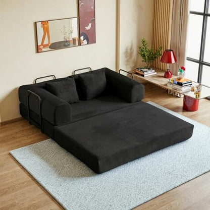 59in Boneless Couch Convertible Futon Sofa Bed Queen for Small Space