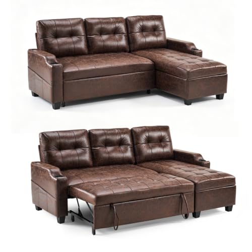 VINGLI Convertible Loveseat Sleeper Sofa Bed, Pullout Couch for Living Room