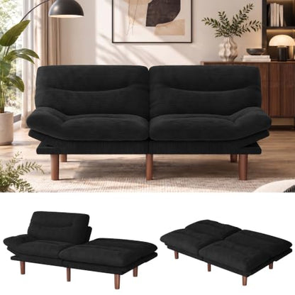 Marsail 66.02" Futon Sofa Bed, Convertible Couch & Sleeper Sofa, Light Grey