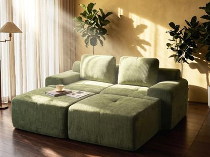 122" U Shaped Oversized Cloud Couch, Comfort Boneless Sectional Couches for Living Room, Modular Sofa High Back & Extra Deep Seat, No Assembly, Soft Chenille(Light Grey, 122 inch-U shaped（3+2）)