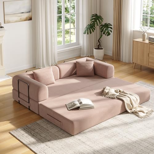 59in Boneless Couch Convertible Futon Sofa Bed Queen for Small Space