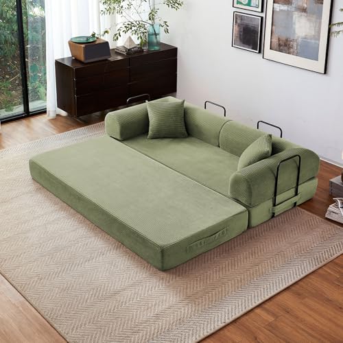79" Convertible Sofa Bed, Boneless Sleeper Futon Couch for Living Room