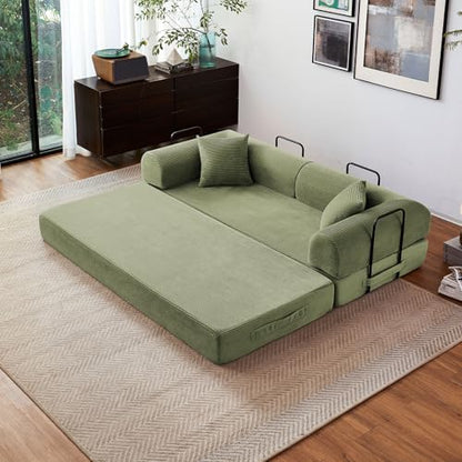 79" Convertible Sofa Bed, Boneless Sleeper Futon Couch for Living Room