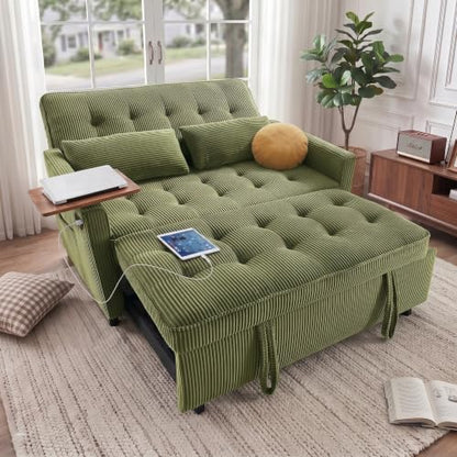 55'' Sleeper Sofa Bed, Convertible Pull Out Couch(Darkgrey)