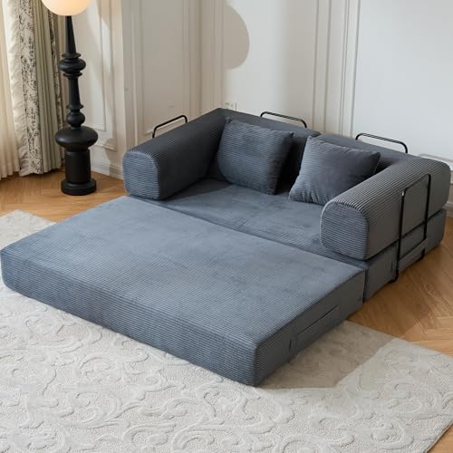 79" Convertible Sofa Bed, Boneless Sleeper Futon Couch for Living Room