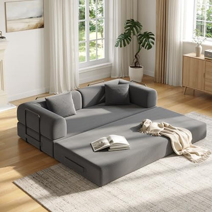 59in Boneless Couch Convertible Futon Sofa Bed Queen for Small Space