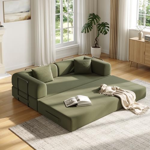59in Boneless Couch Convertible Futon Sofa Bed Queen for Small Space