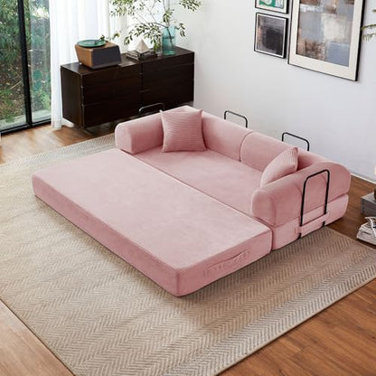 79" Convertible Sofa Bed, Boneless Sleeper Futon Couch for Living Room