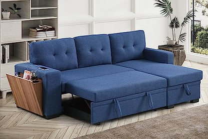 Ball & Cast 86" Sectional Sleeper Sofa Bed Pull Out Couches for Living Room