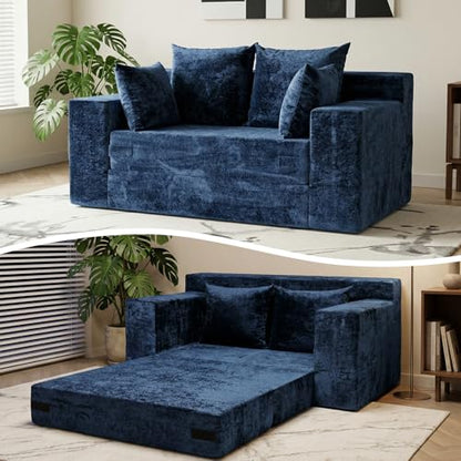 Boneless Couches 70 inch, 3 Seater Boneless Couch with Futon Couch Corduroy Boneless Couch with 5 Pillows, Gray Sofa for Living Room & Bedroom