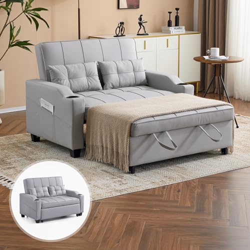VINGLI Convertible Loveseat Sleeper Sofa Bed, Pullout Couch for Living Room