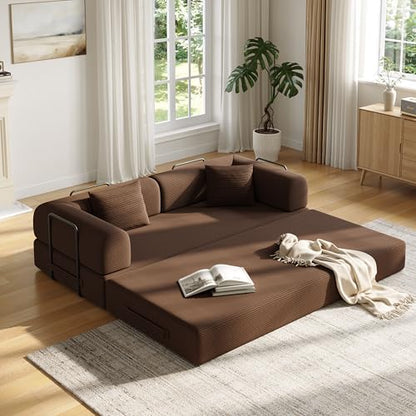 59in Boneless Couch Convertible Futon Sofa Bed Queen for Small Space