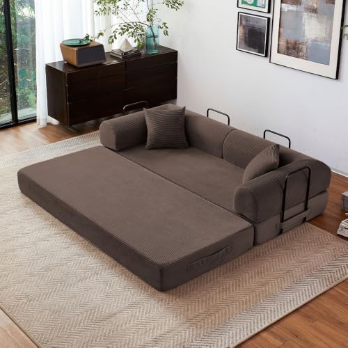 79" Convertible Sofa Bed, Boneless Sleeper Futon Couch for Living Room