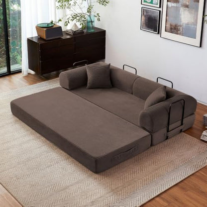 79" Convertible Sofa Bed, Boneless Sleeper Futon Couch for Living Room