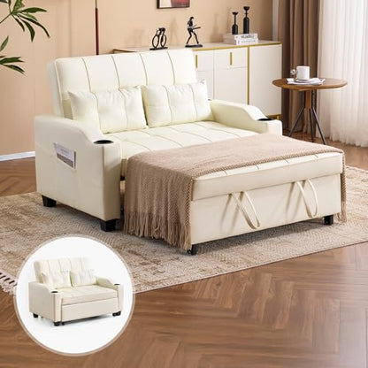VINGLI Convertible Loveseat Sleeper Sofa Bed, Pullout Couch for Living Room
