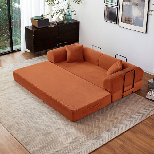 79" Convertible Sofa Bed, Boneless Sleeper Futon Couch for Living Room