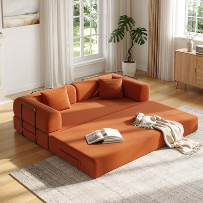 59in Boneless Couch Convertible Futon Sofa Bed Queen for Small Space