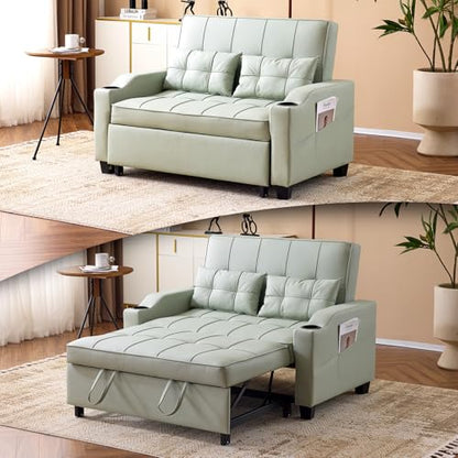 VINGLI Convertible Loveseat Sleeper Sofa Bed, Pullout Couch for Living Room