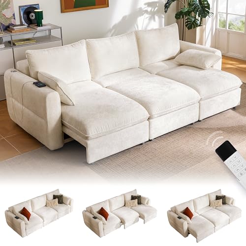 103" Electric Pull Out Sleeper Sofa Bed, 2in1 Power Extendable Couch Bed