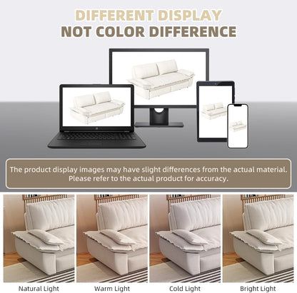 KEIKI 73.2" Queen Convertible Sofa Bed, 3-in-1 Pull-Out Futon Couch with Chaise Lounge Comfort, Soft Velvet Cloud Loveseat for Home Theater, Gaming Lounge, Entertainment Room & Living Space Seating