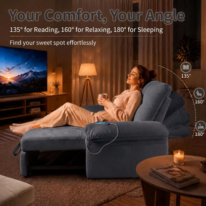 Queen Sleeper Sofa Bed, 77" Pull Out Couch
