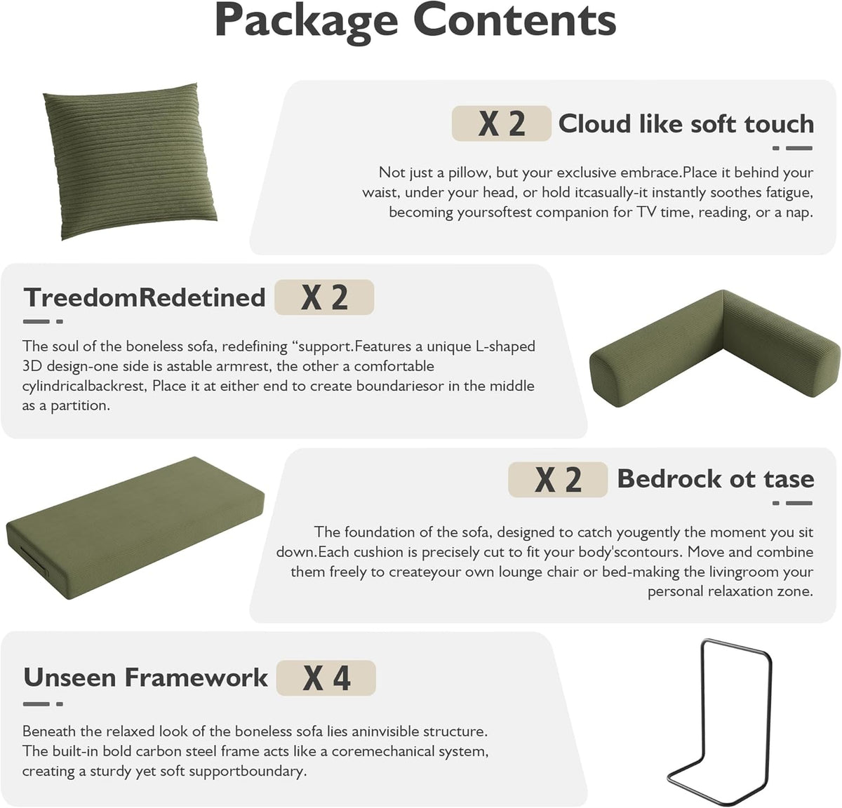 59in Boneless Couch Convertible Futon Sofa Bed Queen for Small Space