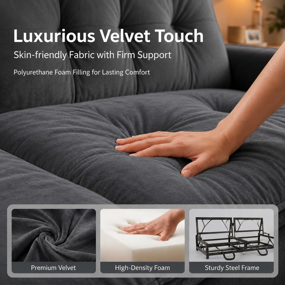 Queen Sleeper Sofa Bed, 77" Pull Out Couch