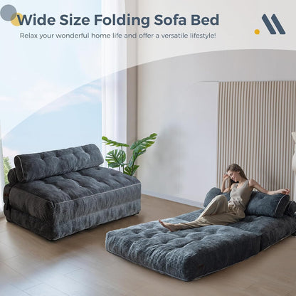 MAXYOYO Folding Sofa Bed, Convertible Chair Bed with Pillow