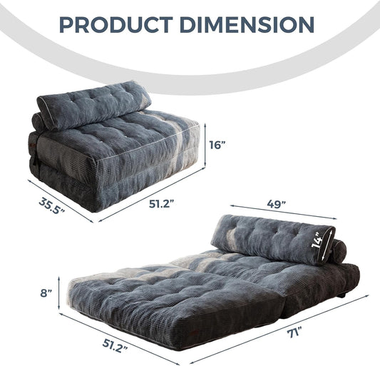 MAXYOYO Folding Sofa Bed, Convertible Chair Bed with Pillow