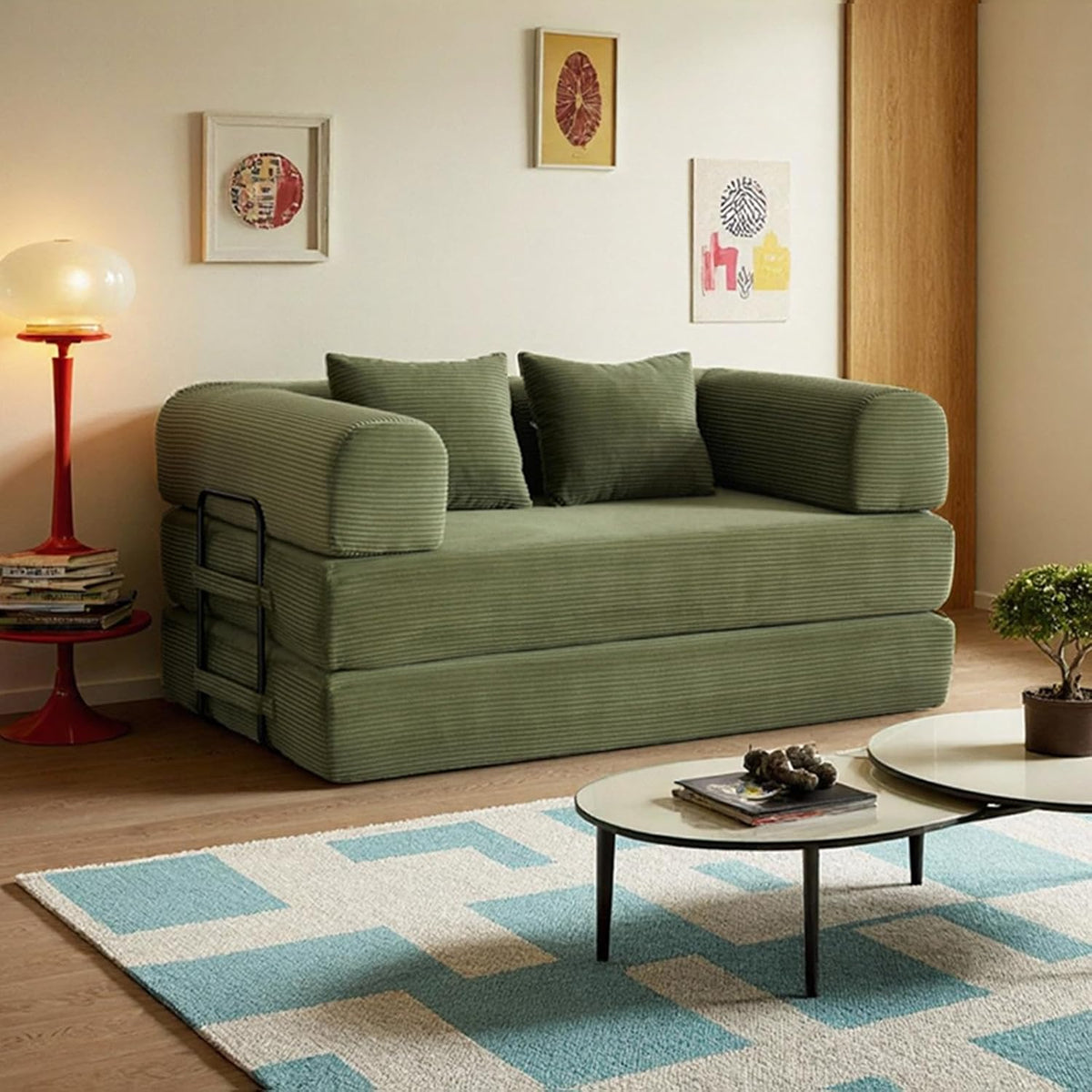59in Boneless Couch Convertible Futon Sofa Bed Queen for Small Space