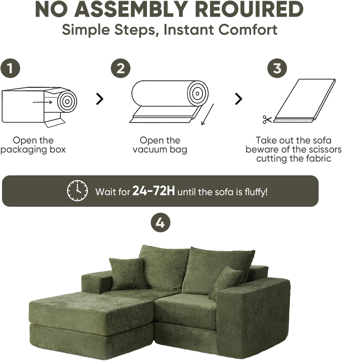 Modular Sectional Sofa with Convertible Sleeper, 2-in-1 Sofa Bed Couch