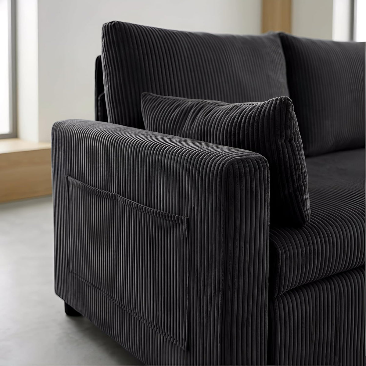 Ball & Cast 86" Sectional Sleeper Sofa Bed Pull Out Couches for Living Room