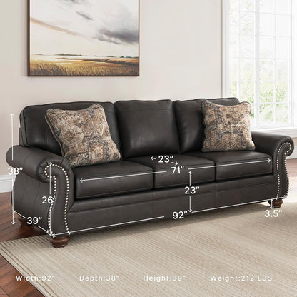 Signature Design by Ashley Chatterton Queen Sleeper Sofa Couch, Granite