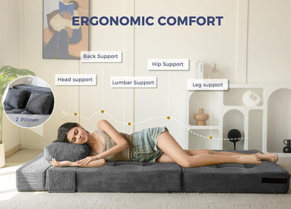 MAXYOYO Convertible Sofa Bed, Fold Out Sofa Couch with Pillow for Adults