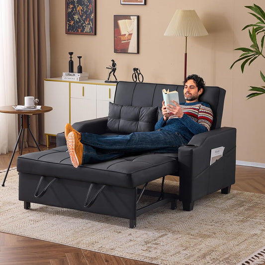 VINGLI Convertible Loveseat Sleeper Sofa Bed, Pullout Couch for Living Room
