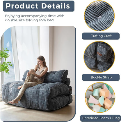 MAXYOYO Folding Sofa Bed, Convertible Chair Bed with Pillow