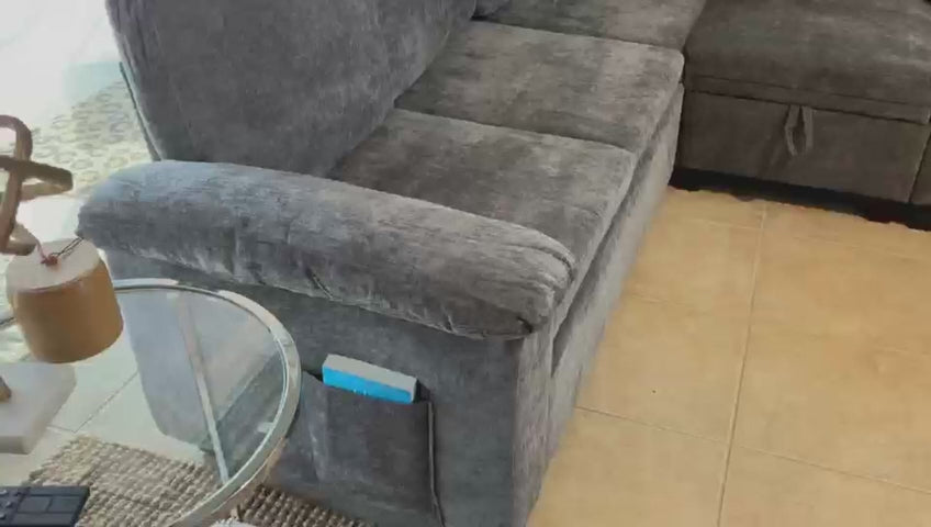 85'' Modular Sectional Sleeper Sofa, L Shape Pull Out Sofa Bed with Storage