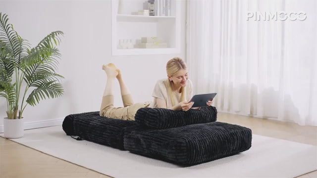 Folding Sofa Bed, Convertible Sleeper Chair, Corduroy Boneless Couch