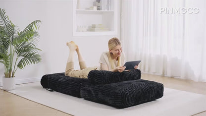 Folding Sofa Bed, Convertible Sleeper Chair, Corduroy Boneless Couch