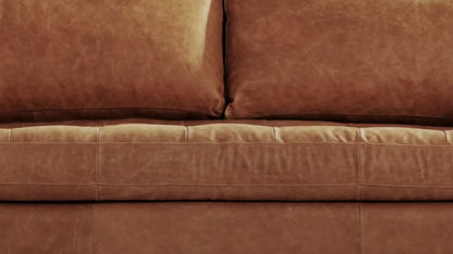 POLY & BARK Napa 82" Leather Pull‑Out Sleeper Sofa – Full‑Grain Italian Leather Upholstery,Tri‑Layer Mattress & Storage Console –Sophisticated Multi‑Functional Sofa Bed for Living Rooms & Guest Spaces