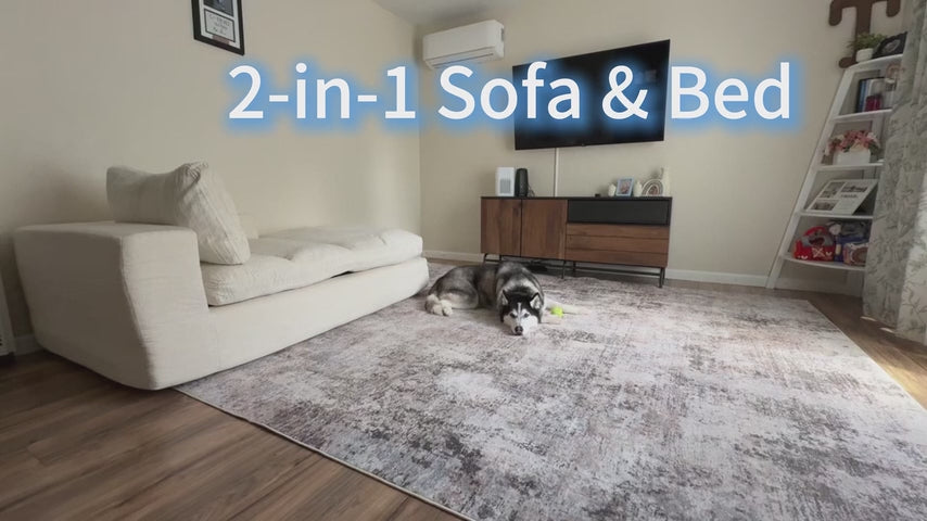 81" Modular Sectional Sofa Bed, Boneless Cloud Loveseat Couch,Blue