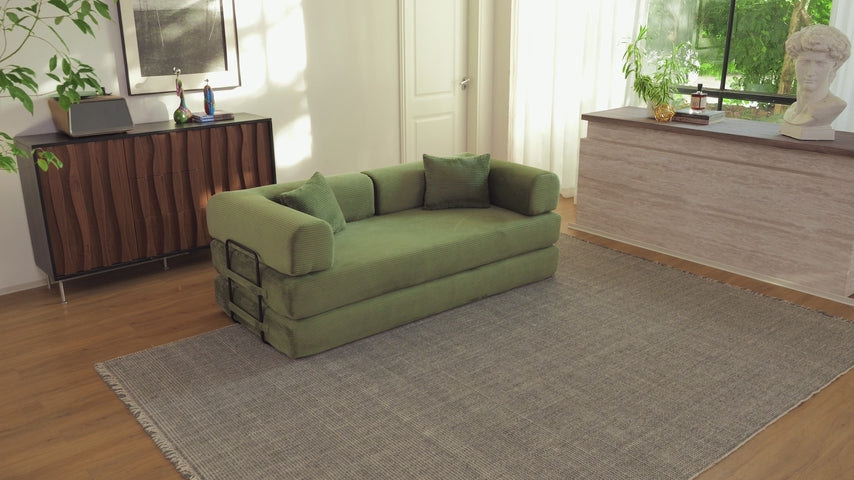 79" Convertible Sofa Bed, Boneless Sleeper Futon Couch for Living Room