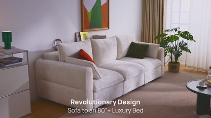 103" Electric Pull Out Sleeper Sofa Bed, 2in1 Power Extendable Couch Bed